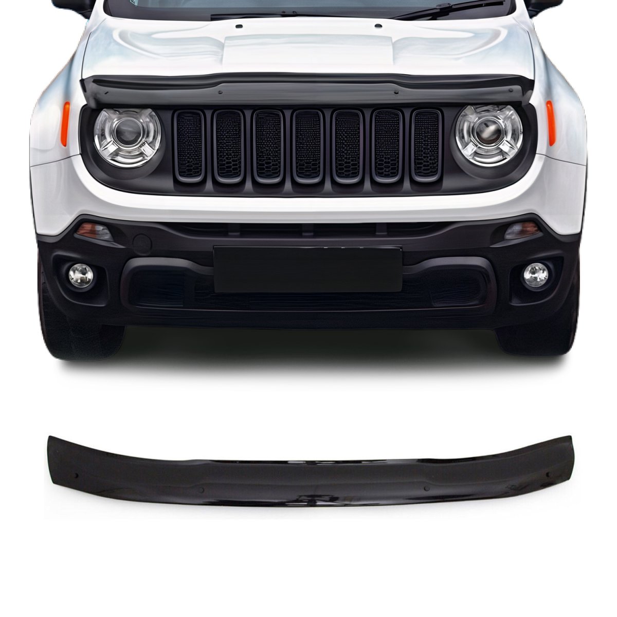 Jeep Renegade Hood Deflector - Omac - Acrylic - Black (2015-2023)
